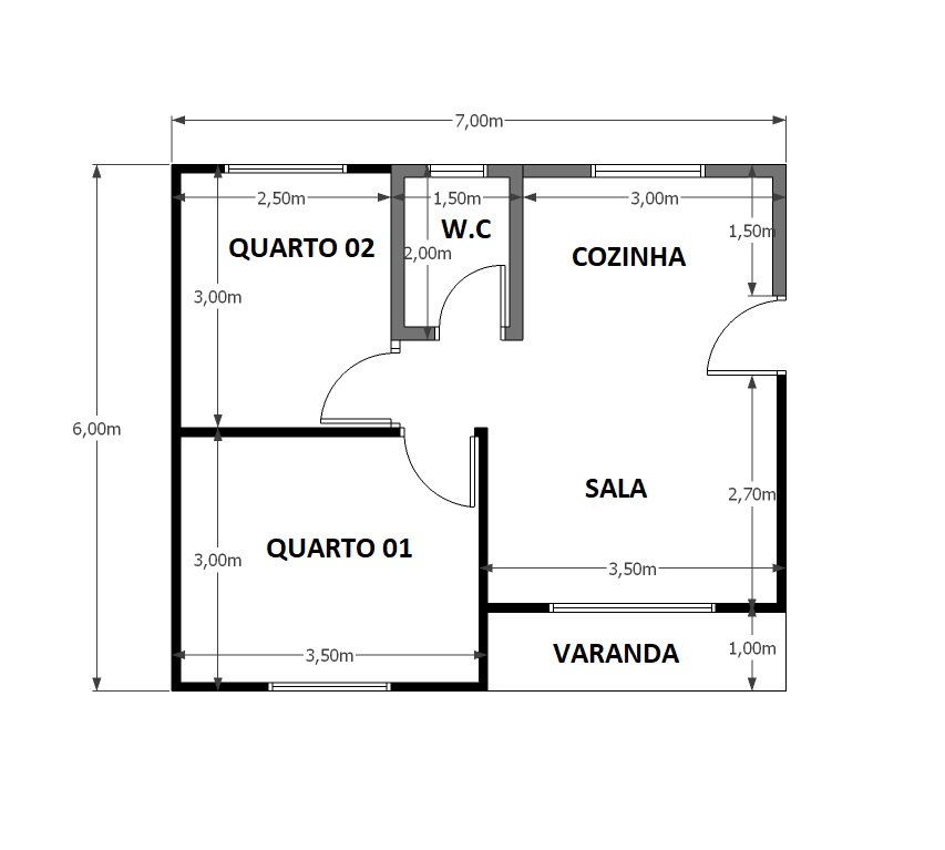 42,00 m² - 02 Quartos